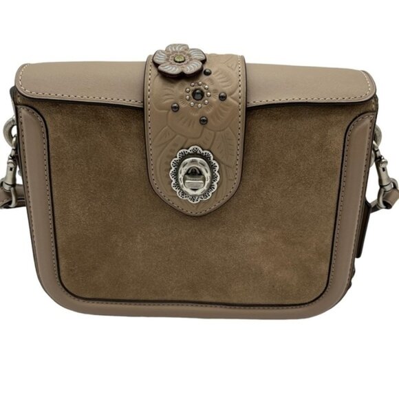 Coach Page Crossbody Glovetanned Leather With Tea Rose Tooling - Picture 1 of 13